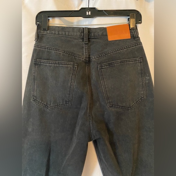 Princess Polly Holly Asymmetric Straight Leg Jean Black Denim - Picture 9 of 10